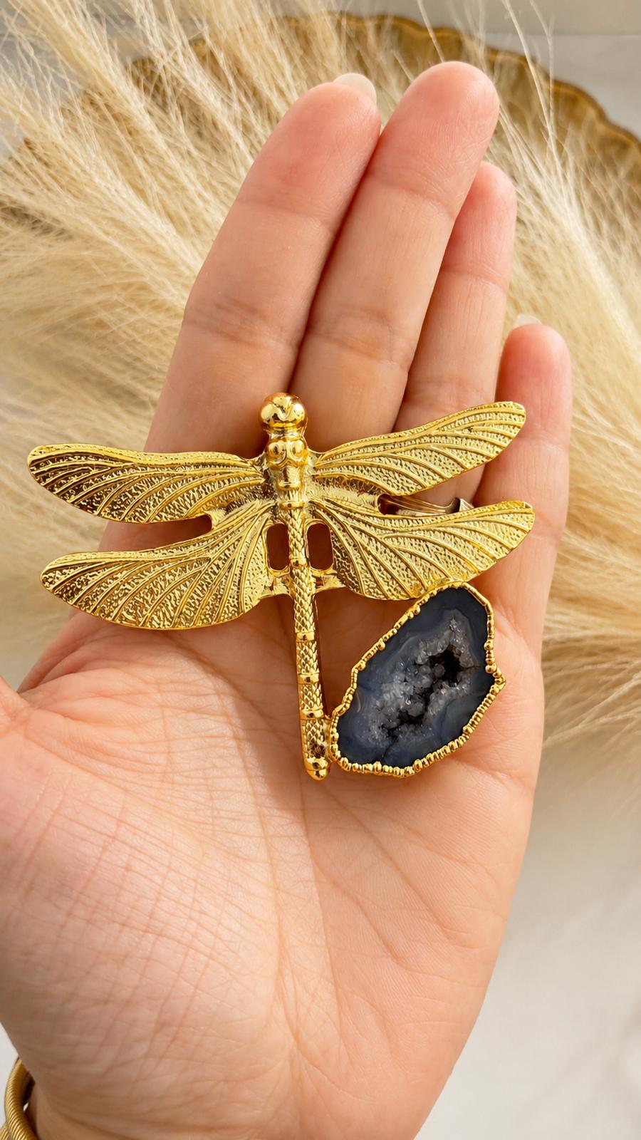 Libélula Druzy Dorada
